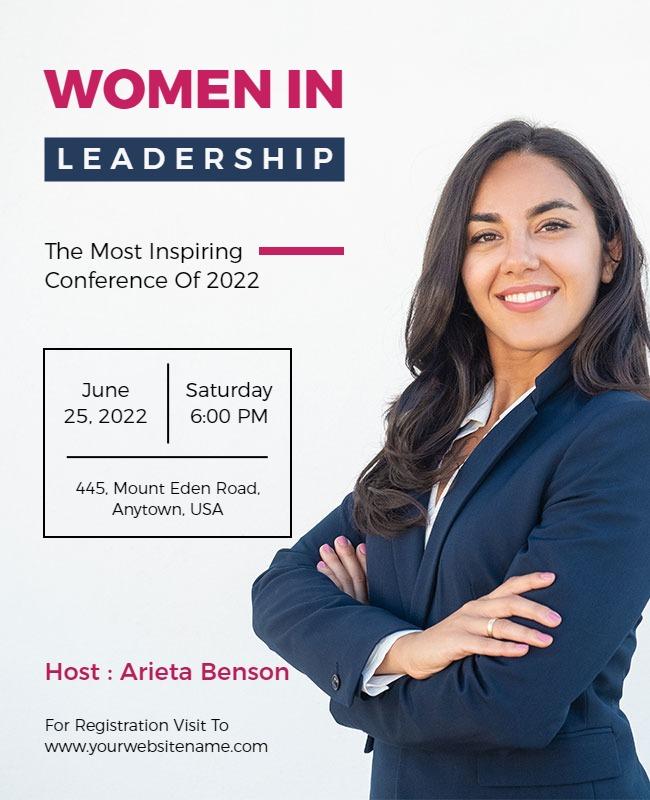 Women Leadership Conference Event Flyer Template