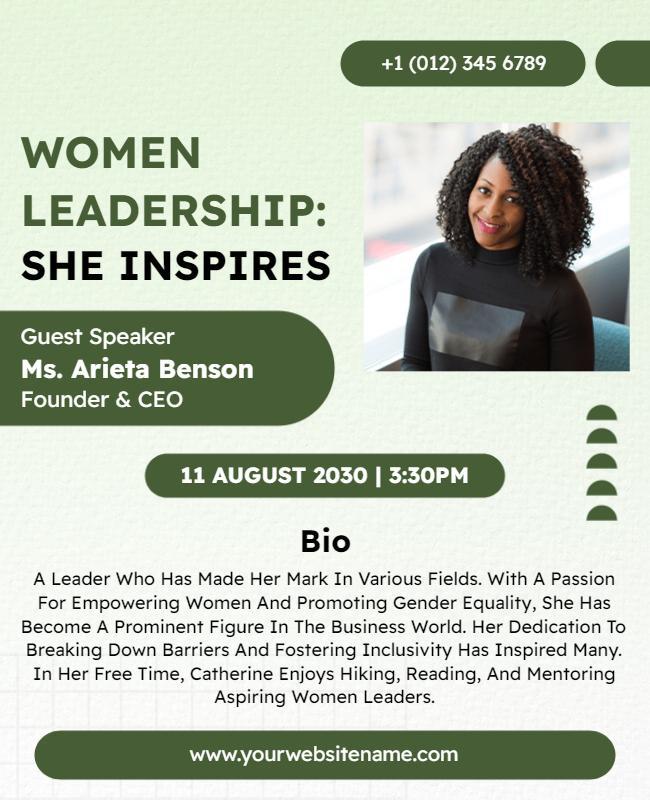 Women Leadership Conference Speaker Flyer Template