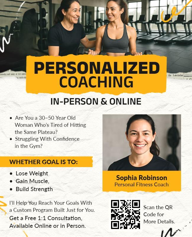Women-Specific Fitness Coaching Flyer Template