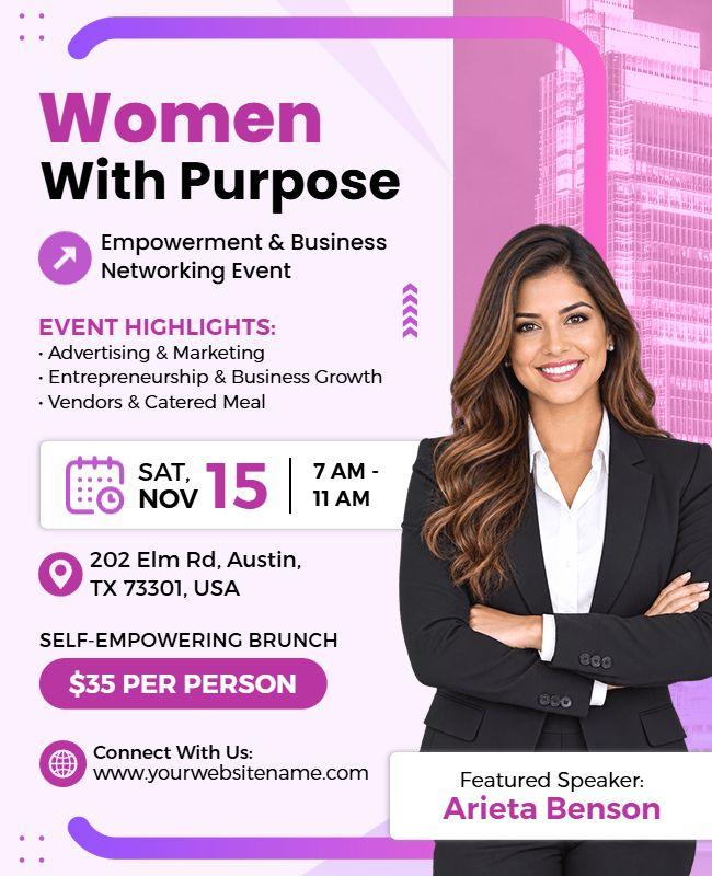 Women with Purpose Networking Event Flyer Template