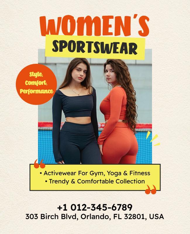 Women's Activewear Fashion Promotion Poster Template