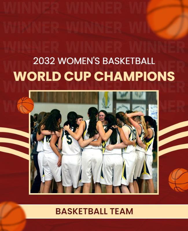 Womens Basketball Championship Celebration Flyer Template