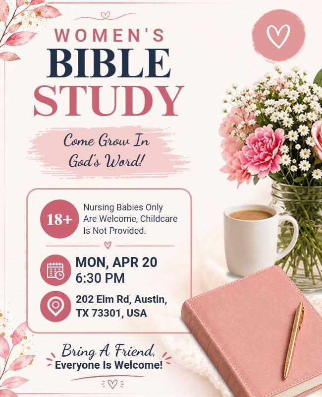 Women's Bible Study Event Flyer Template