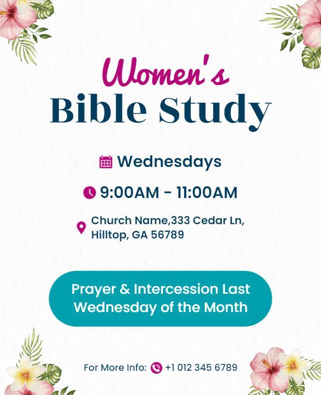 Womens Bible Study Group Meeting Flyer Template