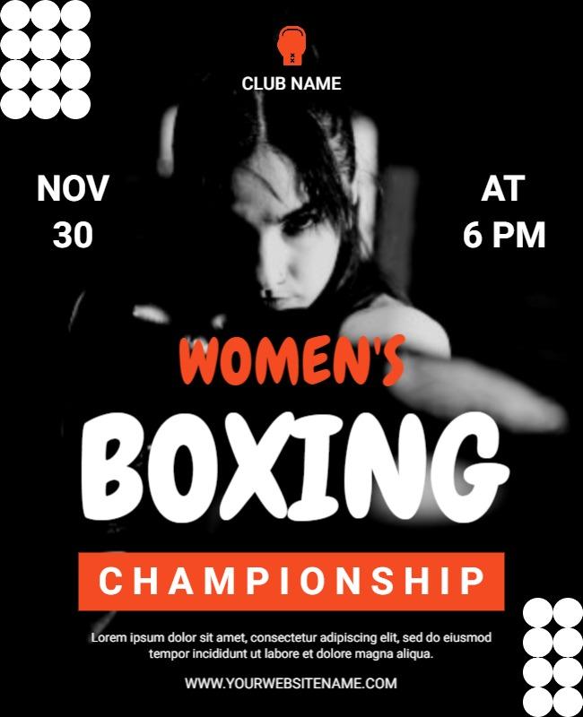 Womens Boxing Championship Event Flyer Template