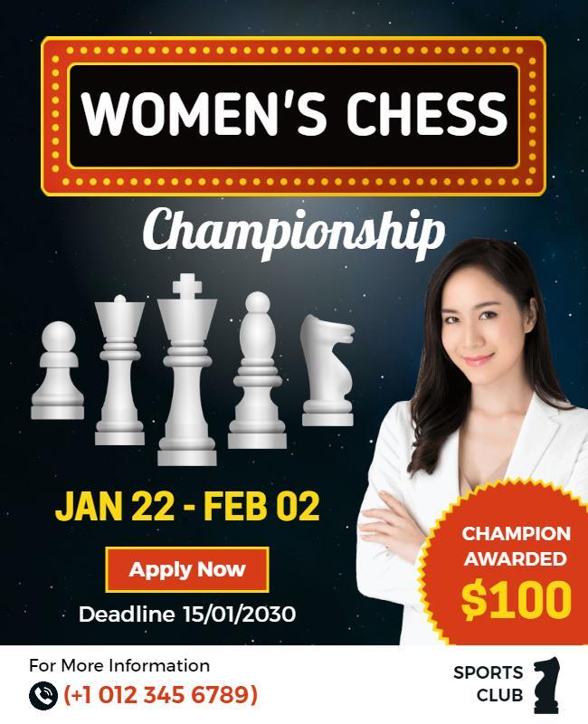 Womens Chess Championship Event Flyer Template