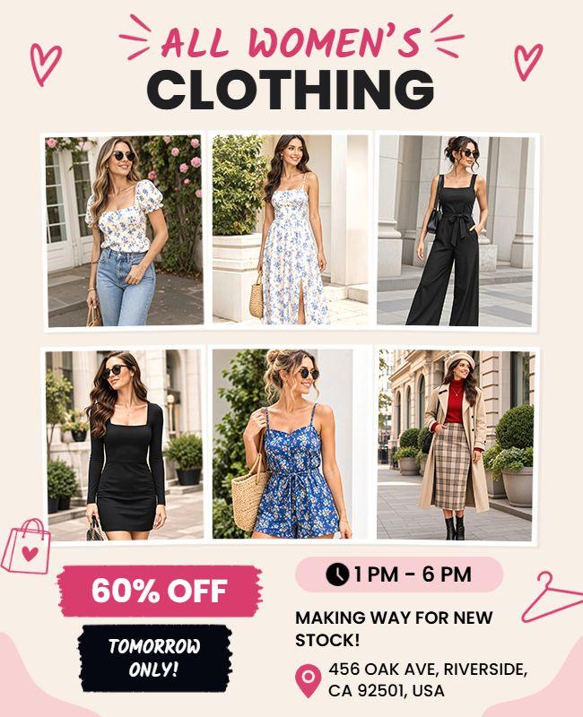 Women's Clothing Sale Promotion Flyer Template