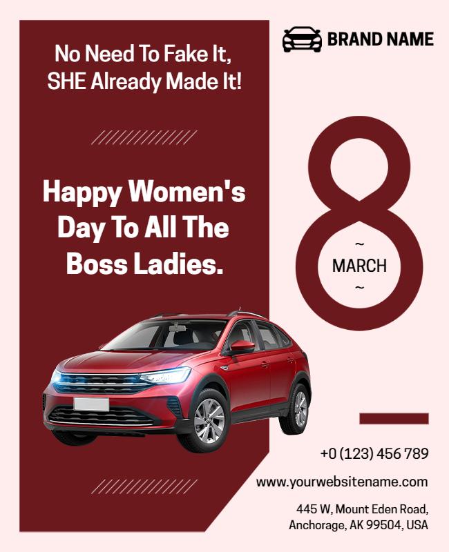 Womens Day Car Promotion Flyer Template