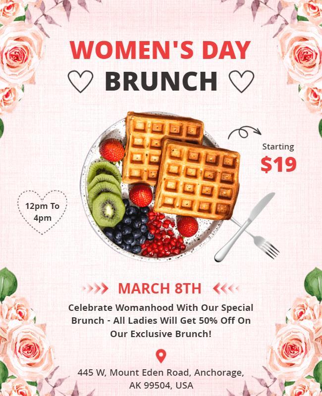 Womens Day Celebration Brunch Flyer Template