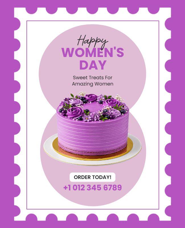 Women's Day Celebration Cake Poster Template