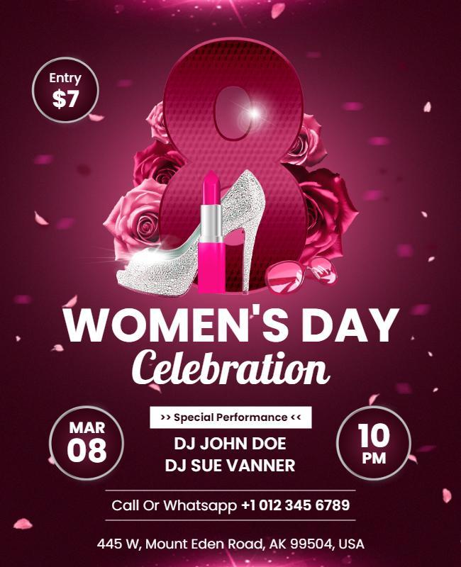 Chic Pink Women’s Day Celebration Flyer Template