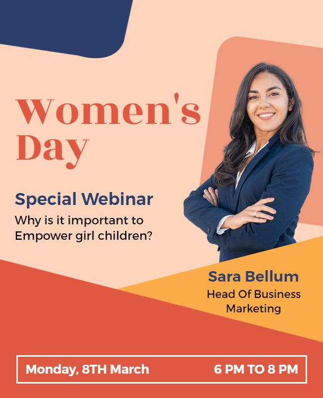 Womens Day Empowerment Webinar Flyer Template