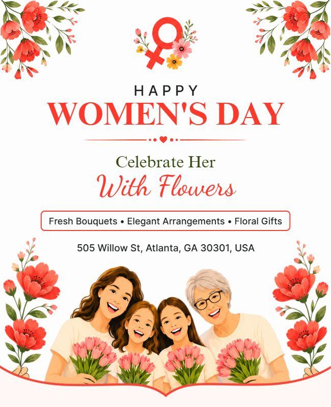 Women's Day Floral Celebration Poster Template