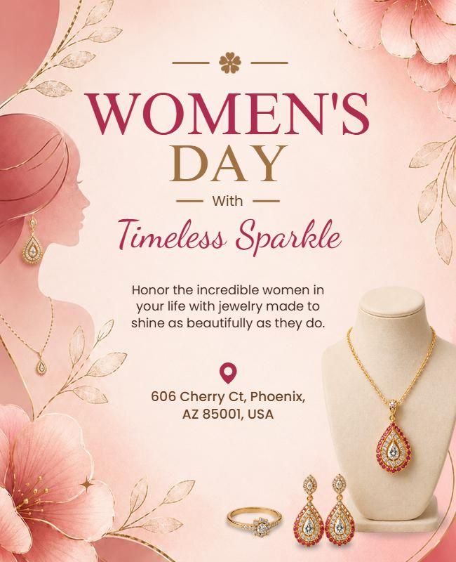 Women's Day Jewelry Showcase Poster Template
