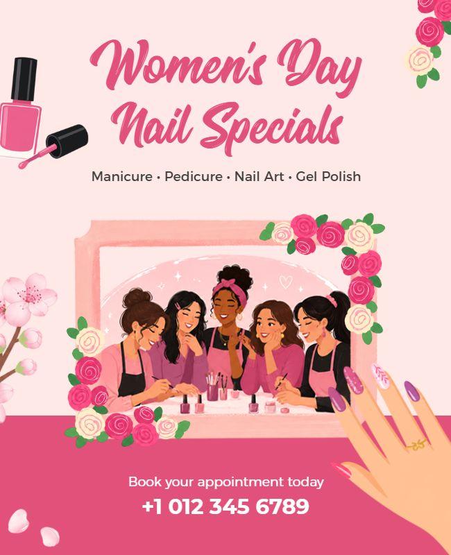 Women's Day Nail Salon Specials Poster Template