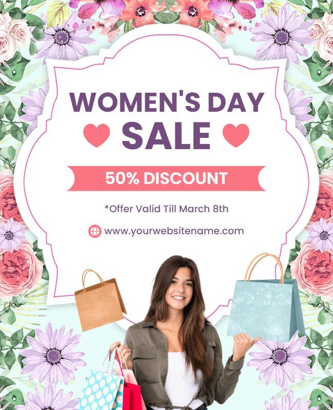 Womens Day Sale Discount Flyer Template