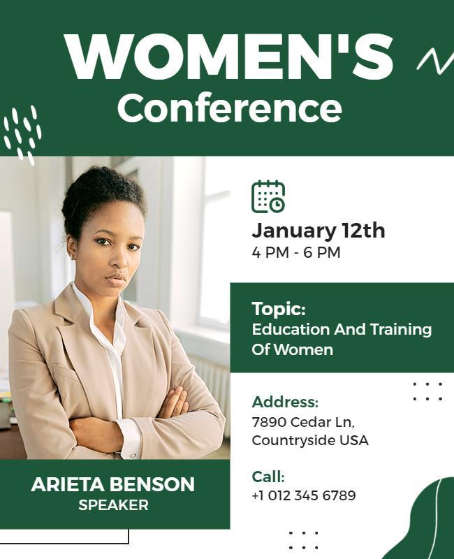 Womens Education and Training Conference Flyer Template