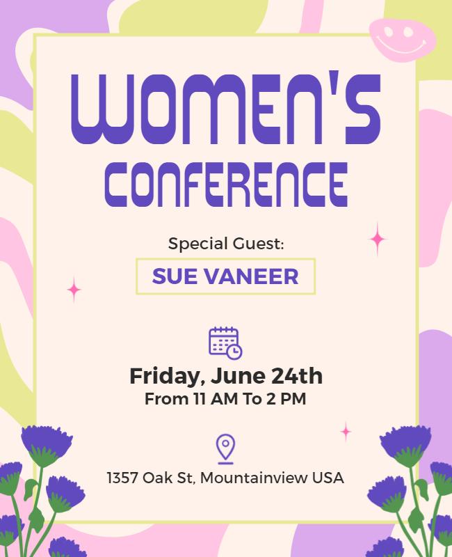 Playful Pastel Women's Conference Event Flyer Template