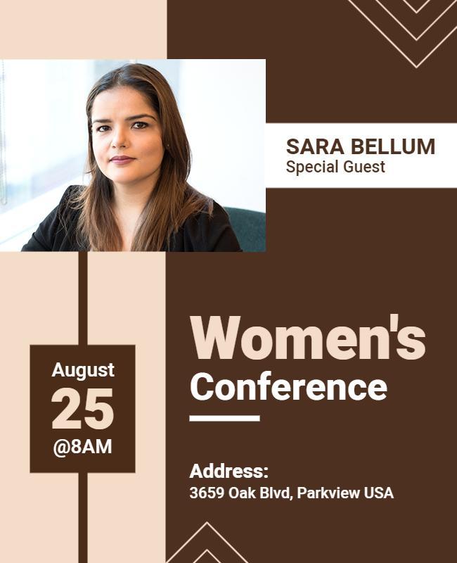 Modern Brown Women's Conference Invitation Flyer Template