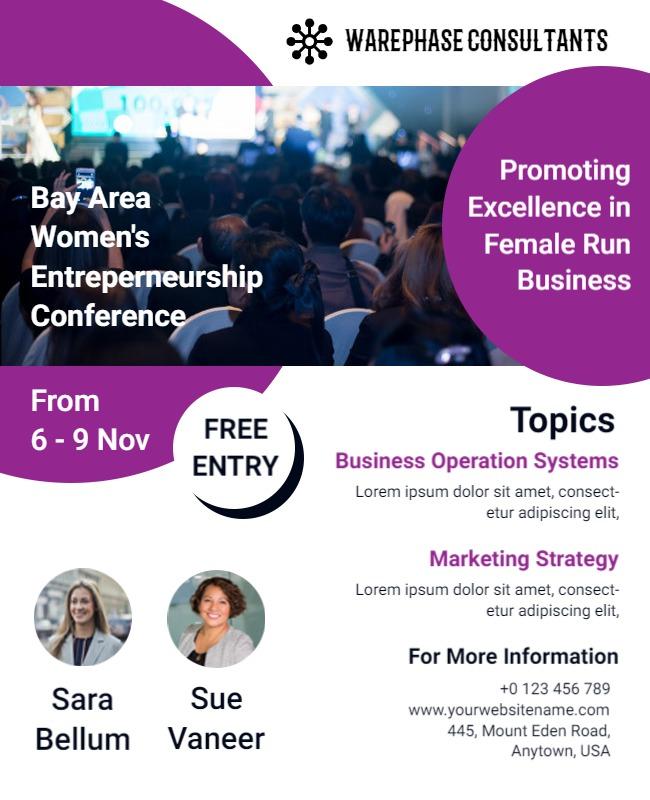 Womens Entrepreneurship Conference Event Flyer Template