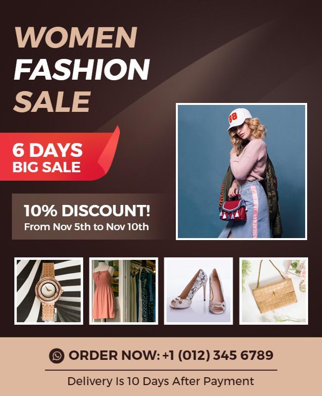 Womens Fashion Sale Promotional Flyer Template