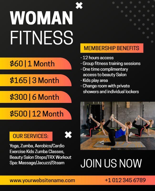 Womens Fitness Gym Membership Flyer Template