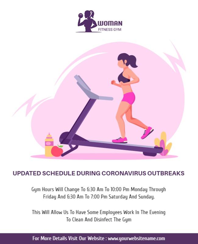 Womens Fitness Gym Schedule Update Flyer Template