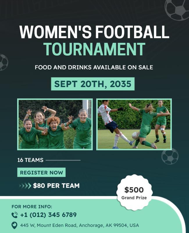 Womens Football Tournament Event Flyer Template