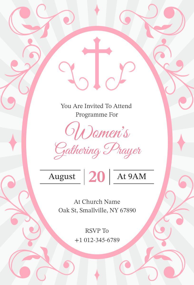Women's Gathering Prayer Ceremony Church Invitation Template