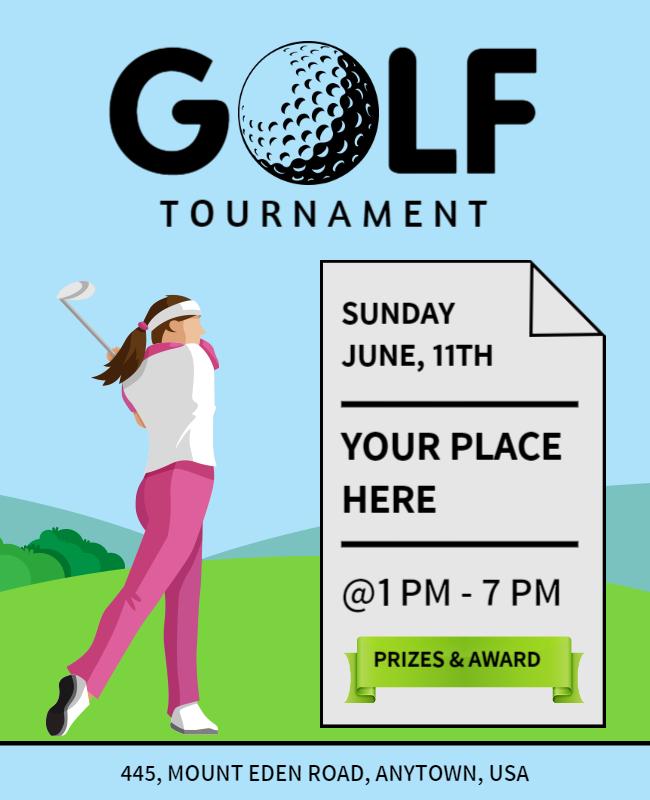 Womens Golf Tournament Event Flyer Template