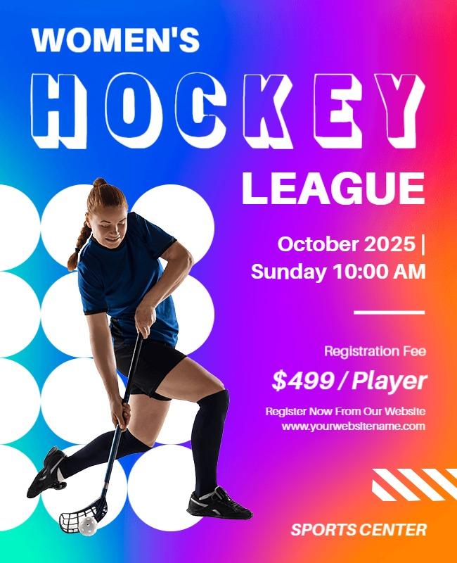 Womens Hockey League Event Flyer Template