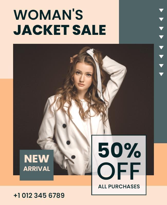 Womens Jacket Sale Discount Flyer Template