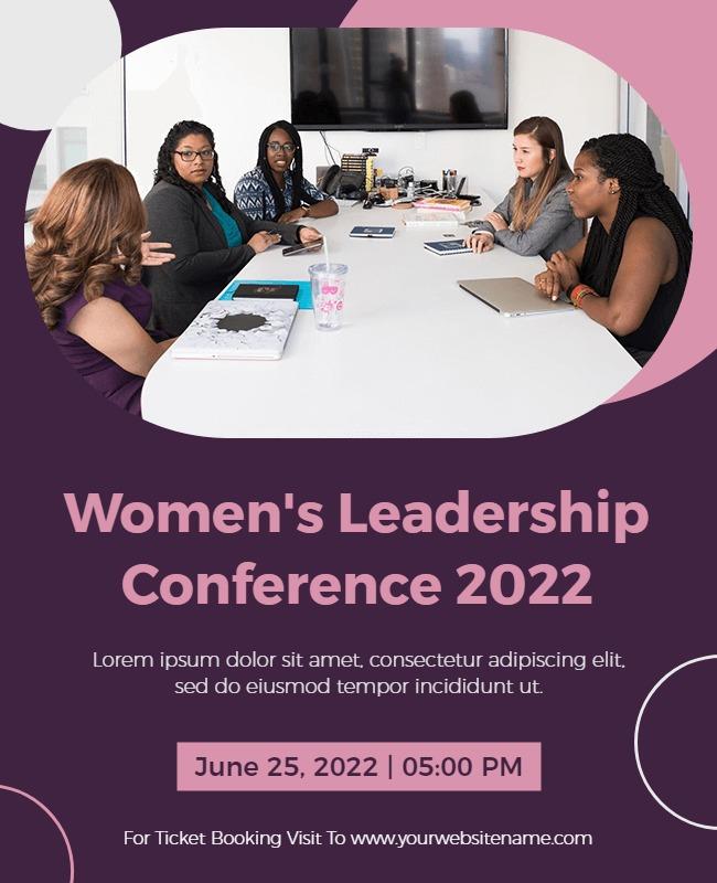 Modern Purple Women's Leadership Conference Flyer Template