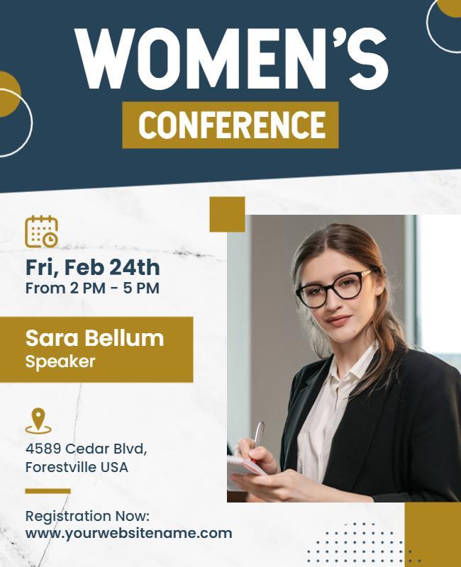 Modern Minimalist Women's Conference Event Flyer Template