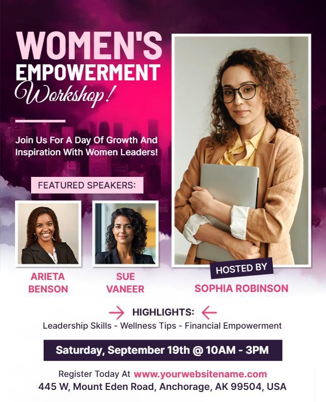 Women's Leadership Empowerment Workshop Flyer Template