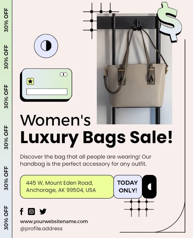 Womens Luxury Handbag Sale Event Flyer Template