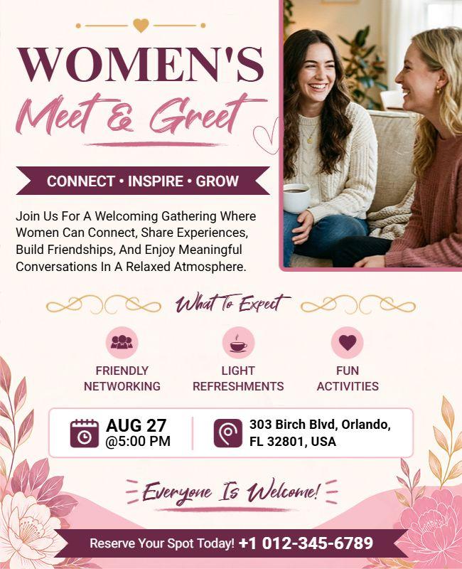 Women's Meet and Greet Flyer Template