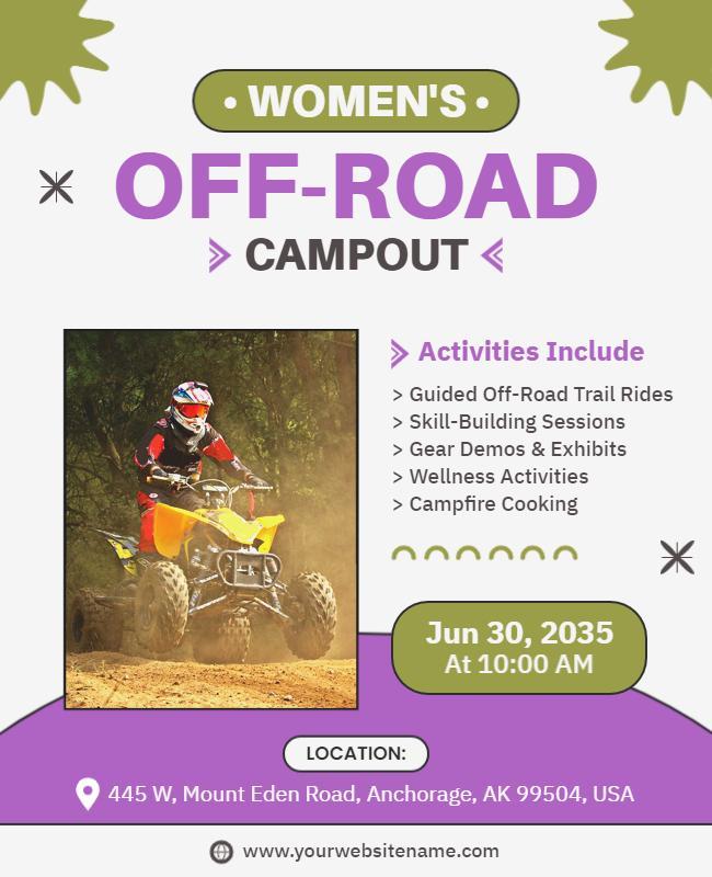 Womens Off Road Adventure Campout Flyer Template