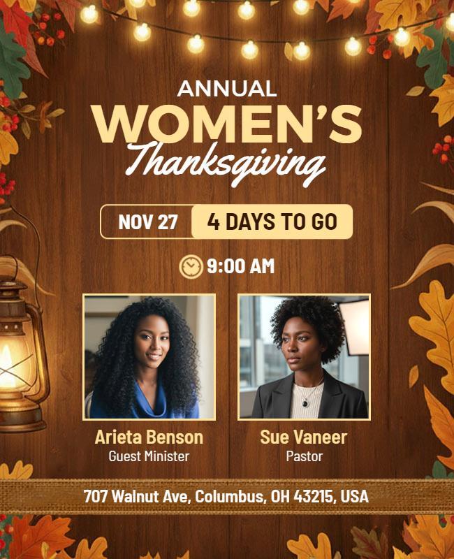 Women's Thanksgiving Event Flyer Template