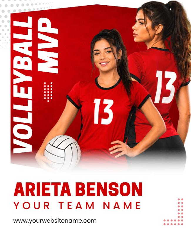 Women's Volleyball MVP Event Poster Template