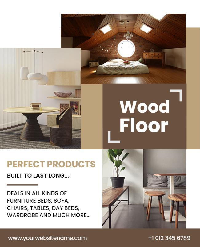 Wood Floor Furniture Promotion Flyer Template