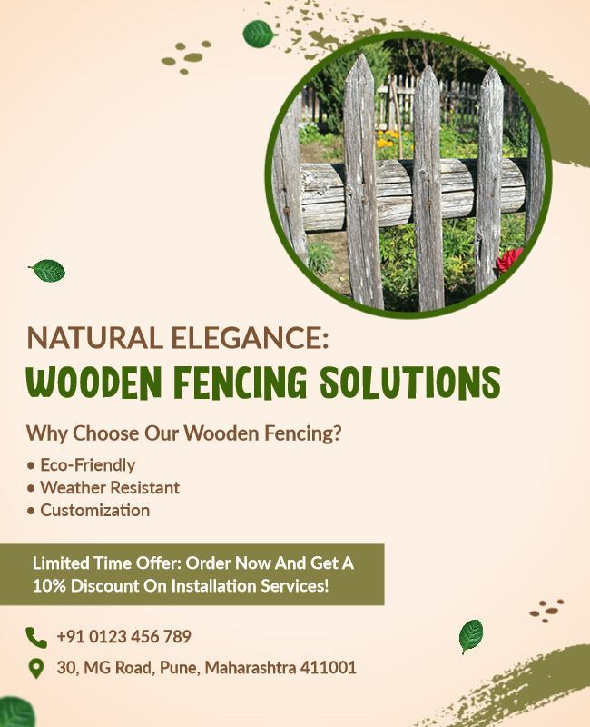 Wooden Fencing Solutions Promotional Flyer Template