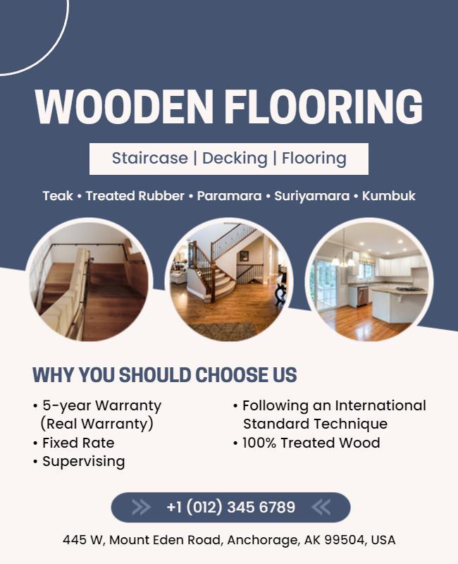 Wooden Flooring Services Promotional Flyer Template