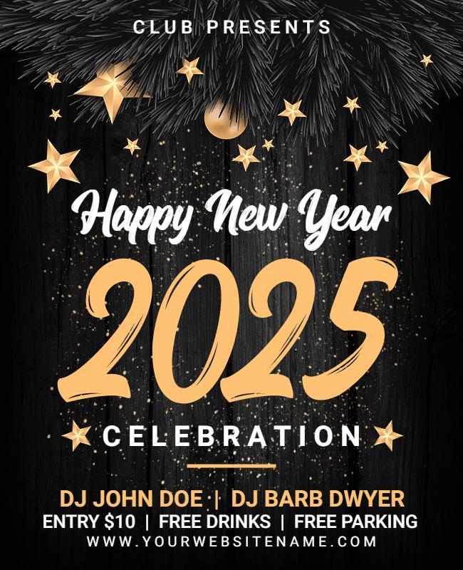 Woodsmoke New Year Celebration Flyer Template