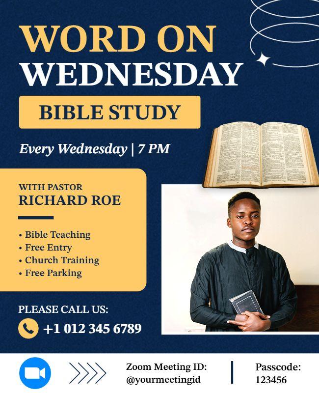 Word on Wednesday Bible Study Flyer Template