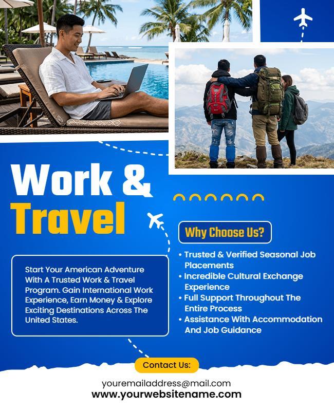 Work and Travel Program Promotional Poster Template