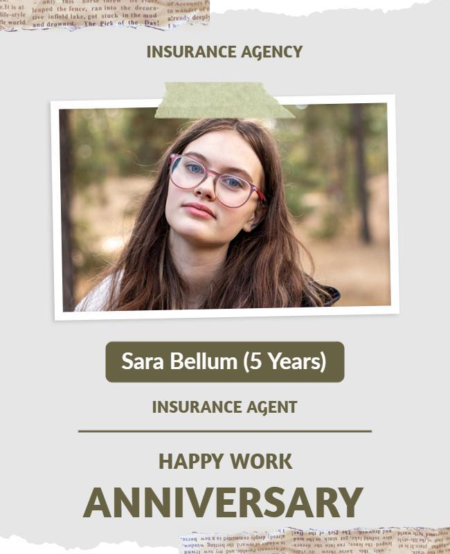 Work Anniversary Celebration Flyer for Insurance Agents Template