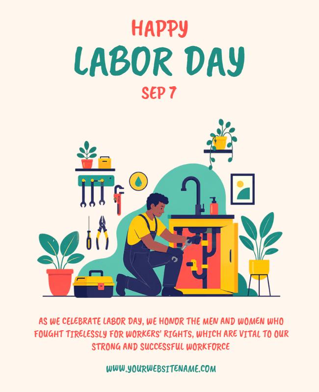 Worker Appreciation Labor Day Poster Template