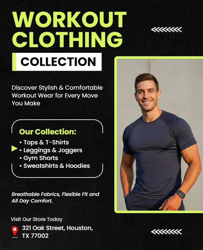 Workout Clothing Collection Promotional Flyer Template