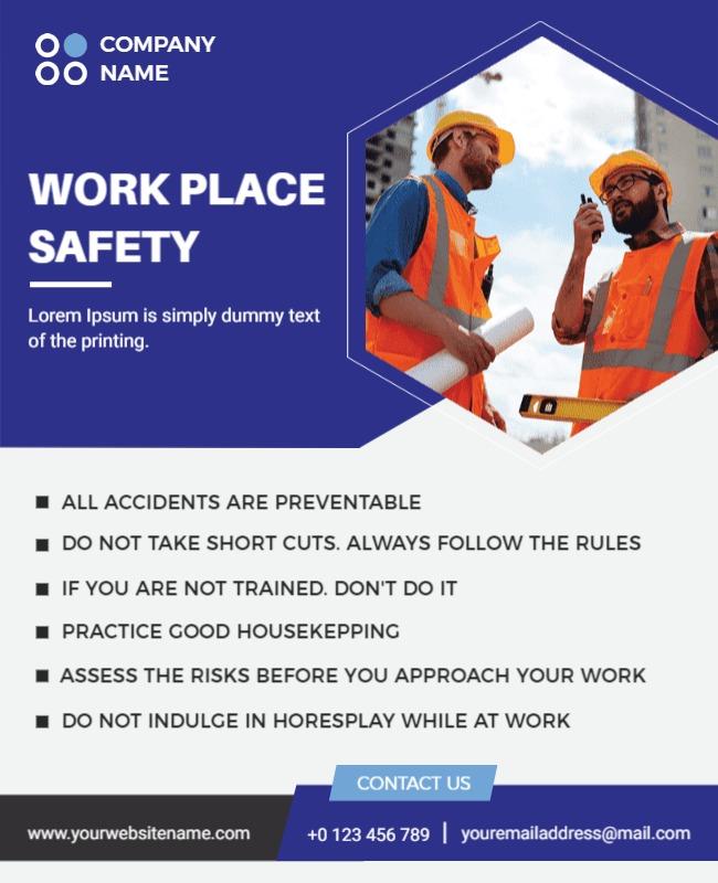 Workplace Safety Guidelines Awareness Flyer Template